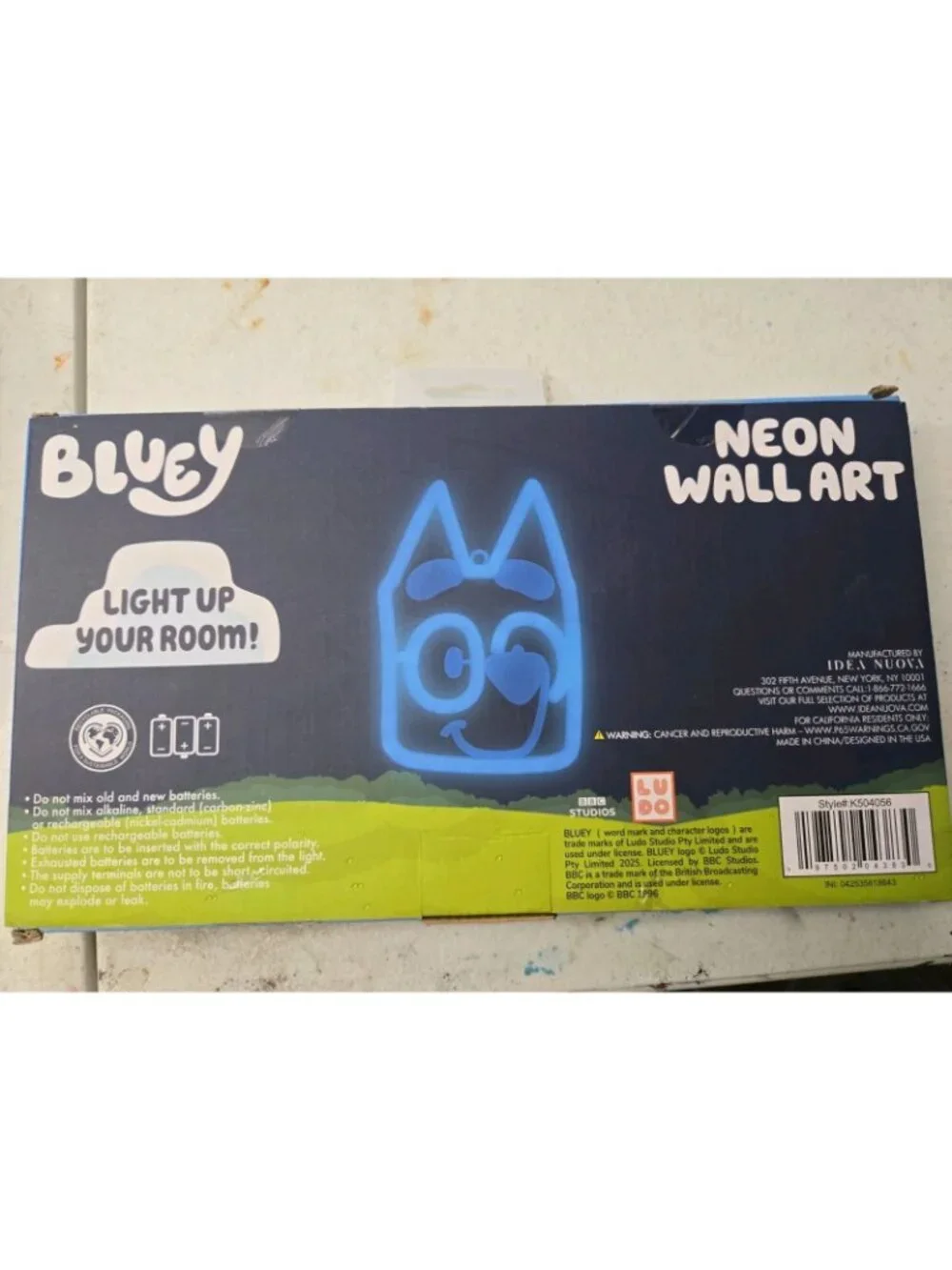 Bluey Neon Wall Art Light Up Sign Kids Room Decor LED New Open Box